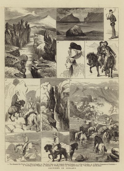 Bocetos en Islandia de Alfred Chantrey Corbould